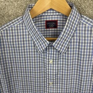 UNTUCKit Men's XX-Large Tall Durif Wrinkle Free Cotton Blue Check‎ L/S Shirt
